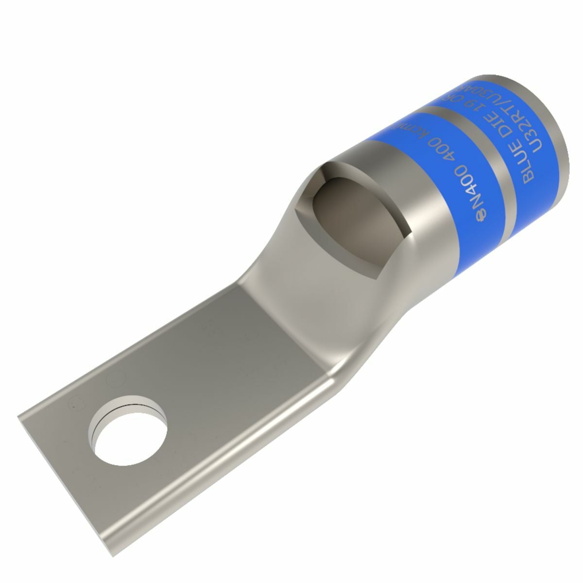 YA32LNT38 YA-L-NT 1-Hole Compression Lug, 400 kcmil Flexible/Stranded Copper Conductor, Die Code: 19, 3/8 in Stud, Copper