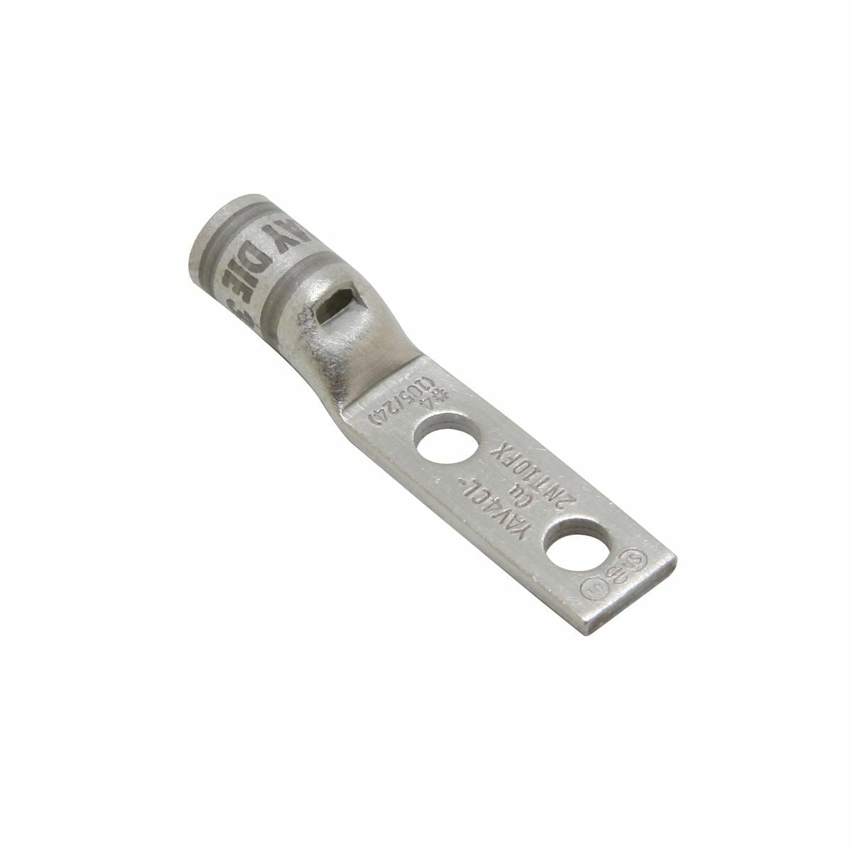 YAV28L2ENT14FX YAV-L-NTFX 2-Hole Terminal Connector, 4/0 AWG Flexible/Stranded Copper Conductor, Die Code: 15, 1/4 in Stud, Copper