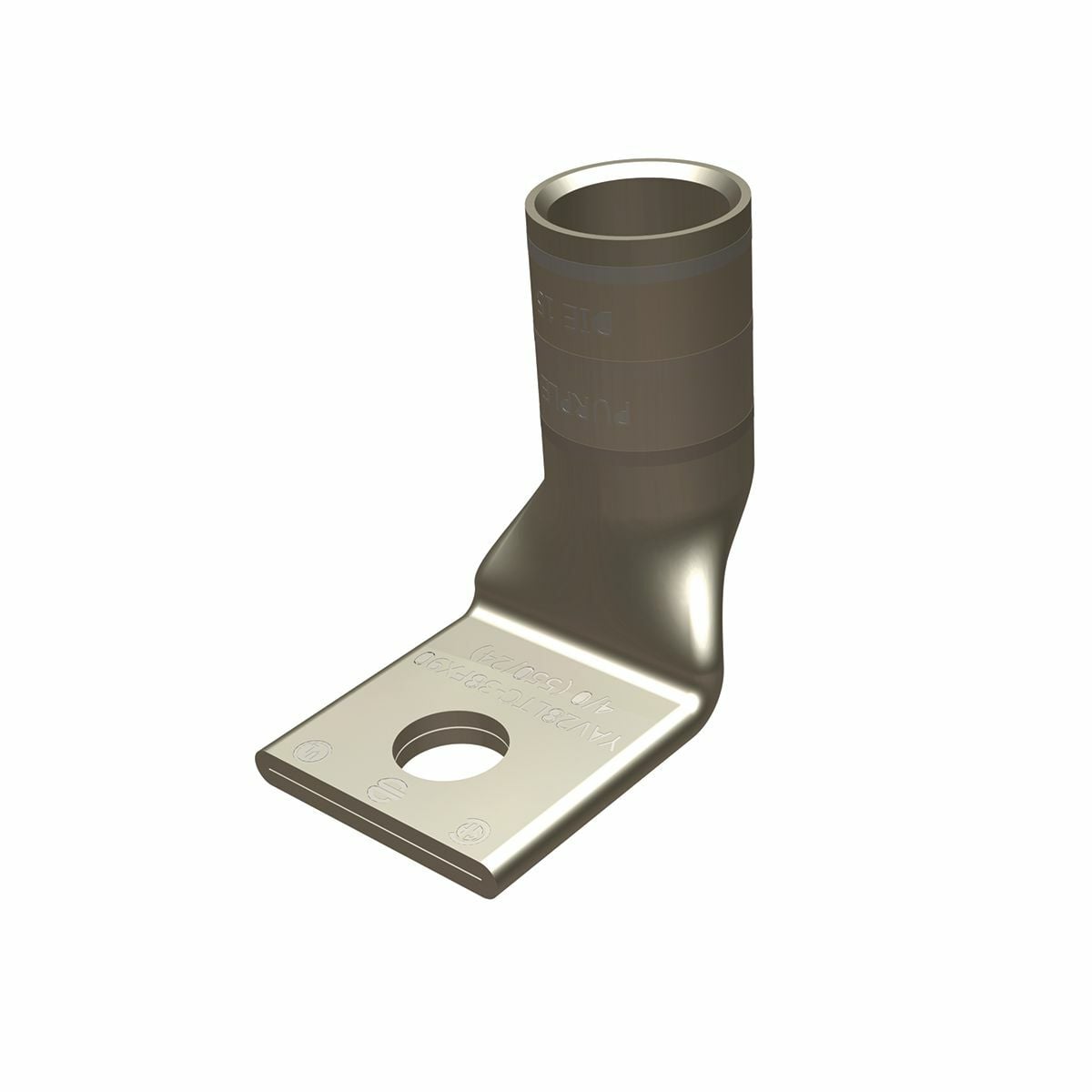 YAV28LTC38FX90 YAV-L-FX 1-Hole Compression Terminal With Inspection Window, 4/0 AWG Flexible/Stranded Copper Conductor, Die Code: 15, 3/8 in Stud, Copper