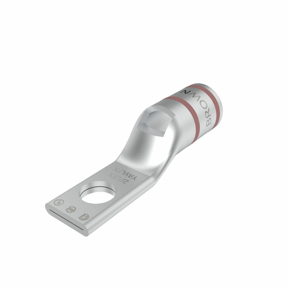 YAV2CLNT14FX YAV-L-NTFX 1-Hole Compression Lug, 2 AWG Flexible/Solid/Stranded Copper Conductor, Die Code: 10, 1/4 in Stud, Copper