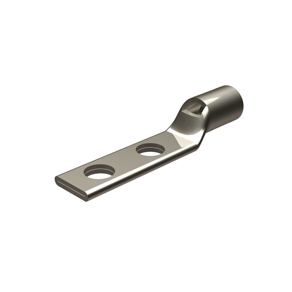 YAV4CL2NT14FX YAV-L-NTFX 2-Hole Compression Lug With Inspection Window, 4 AWG Flexible/Solid/Stranded Copper Conductor, Die Code: 8, 1/4 in Stud, Copper