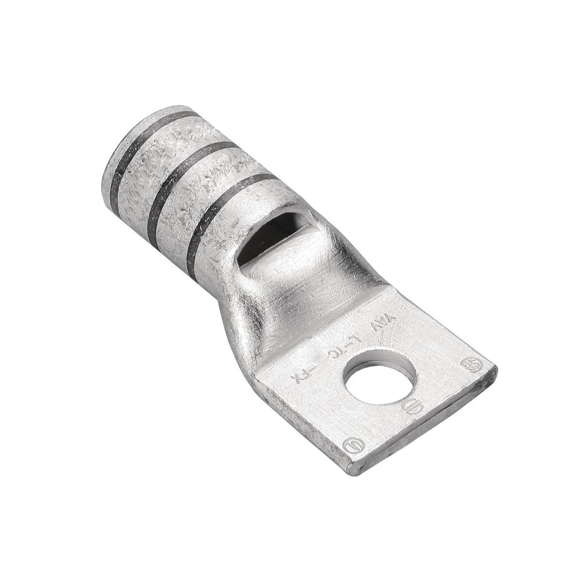YAV6CLNK YAV-L 1-Hole Compression Lug With Inspection Window, 6 AWG Stranded Copper Conductor, Die Code: 39, 1/4 in Stud, Nickel Plated Copper