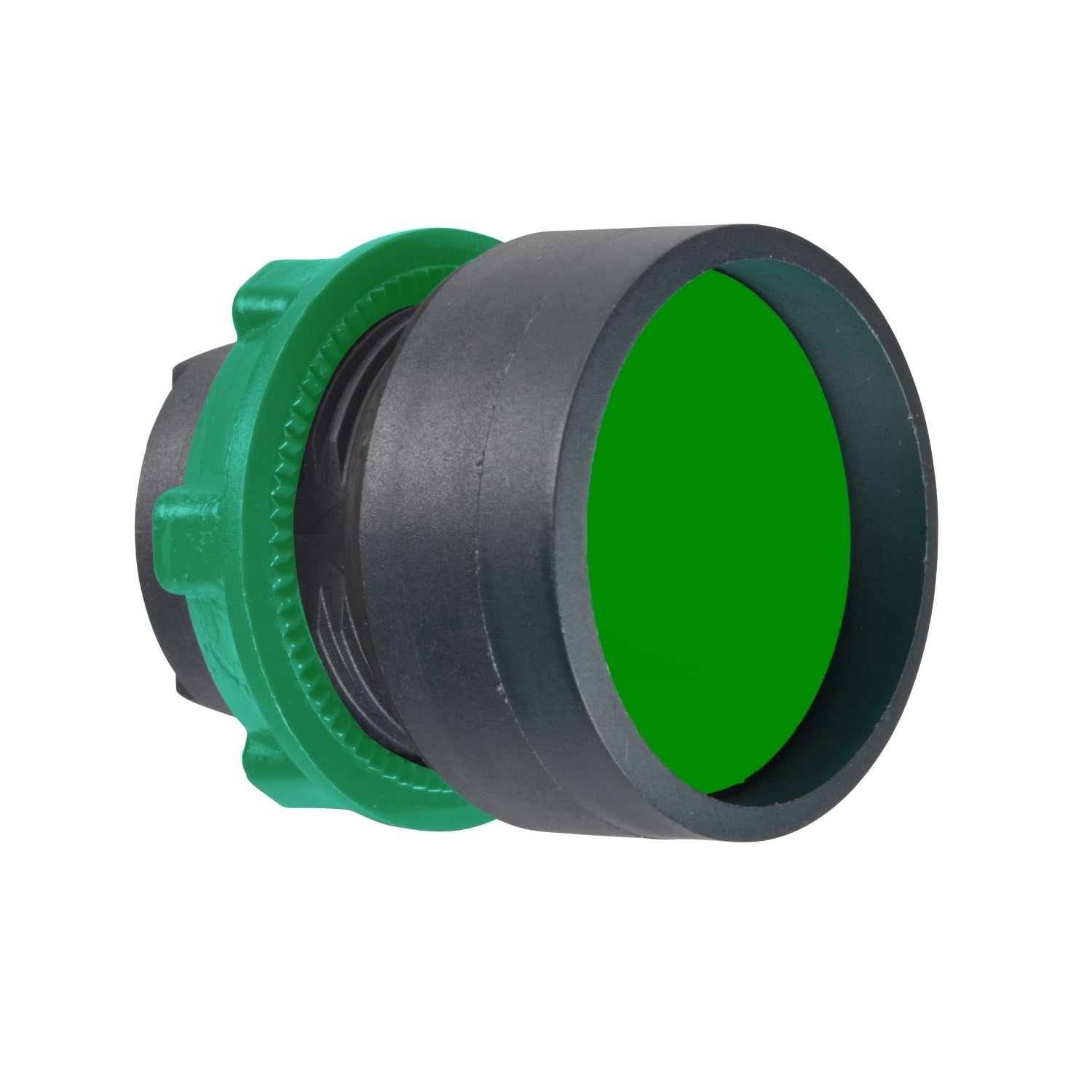 ZB5AA36 Harmony Non-Illuminated Recessed Spring Return Standard Unmarked Pushbutton Head With High Guard, 22 mm, Round Shape, Plastic, Green
