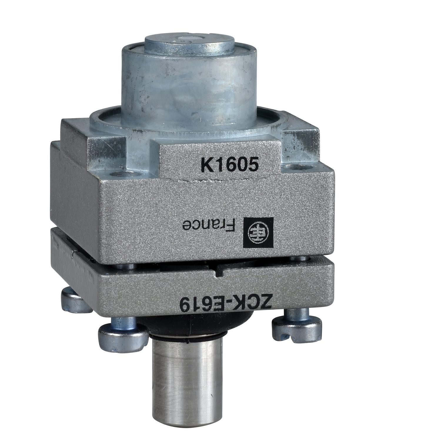 ZCKE619 OsiSense XC Limit Switch Head, 1-Direction Vertical Plunger, For Use With Standard Format XCKJ Series Limit Switch