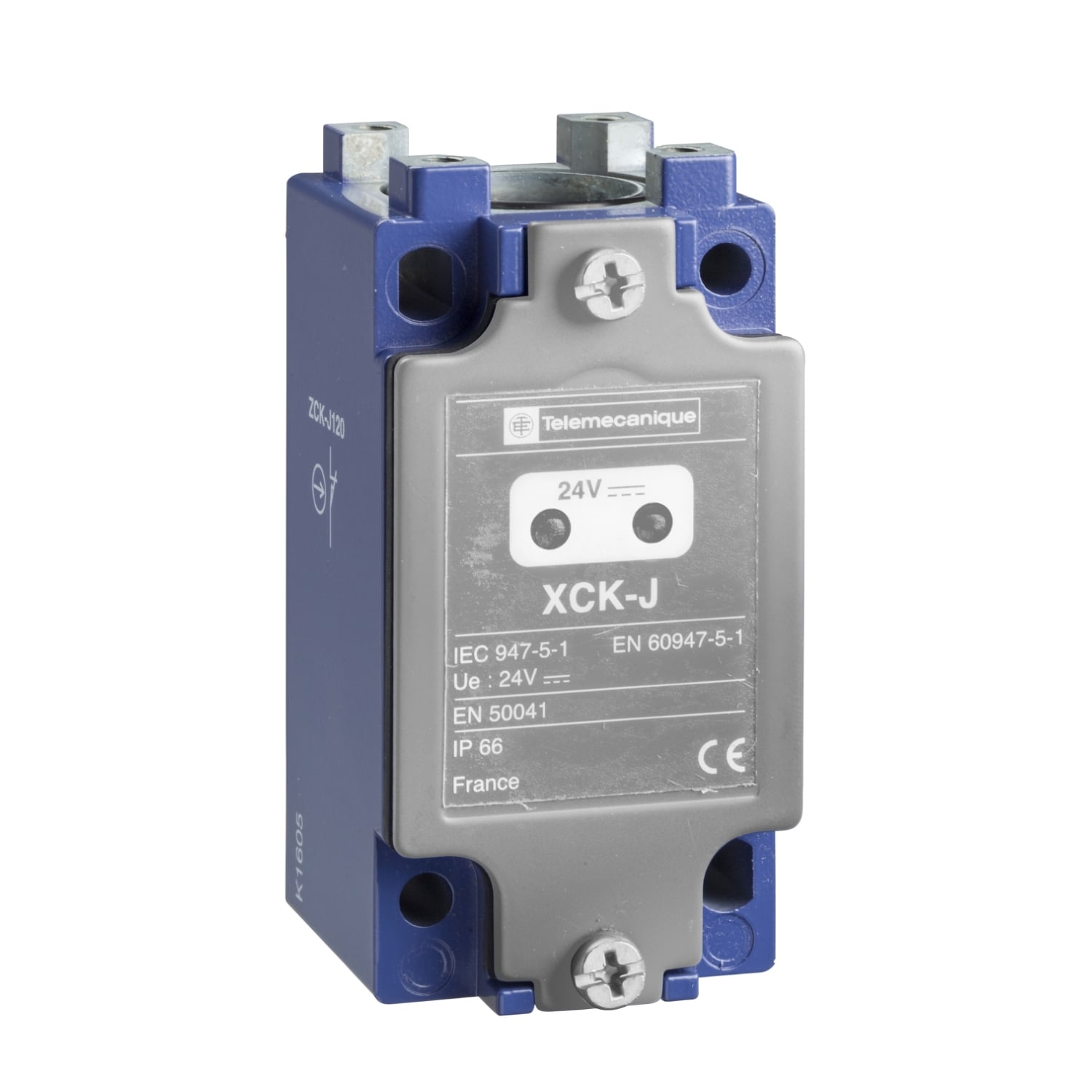 ZCKJ121DS77 OsiSense XC Fixed Limit Switch Body, 1NO-1NC Contact, For Use With XCKJ, ZCKJ and ZCKJ Series Standard Format Compact Limit Switch, 3 A at 240 V AC/0.27 A at 250 V AC/10 A at 300 V AC Contact, IP66 Enclosure