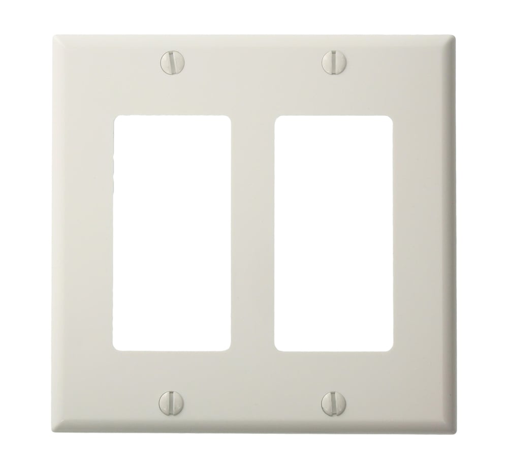 80409-NW Rocker Wallplate, 2 Gang, White