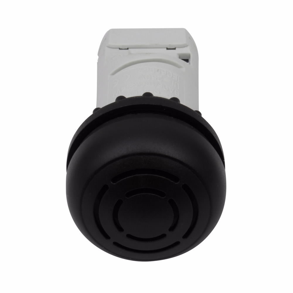 M22-AMC-XAMP Modular Pushbutton Pulsed Tone Acoustic Device, 18 to 30 V AC/DC, 85 dB Sound, Panel Mount, Black