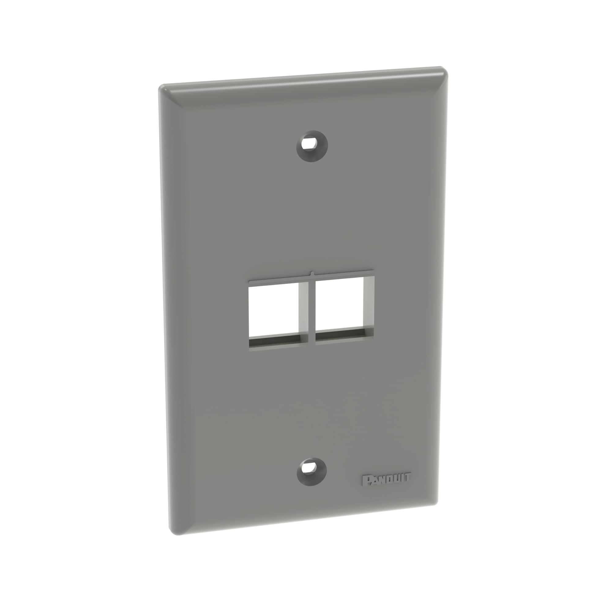 NK2FNIG NetKey Flat Vertical Faceplate, 1 Gangs, 2 Ports, Keystone Module, Fastened Mount, ABS