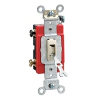1222-2IL Self-Grounding AC Quiet Toggle Switch, 120/277 V AC, 20 A, 1/2 hp Power Rating