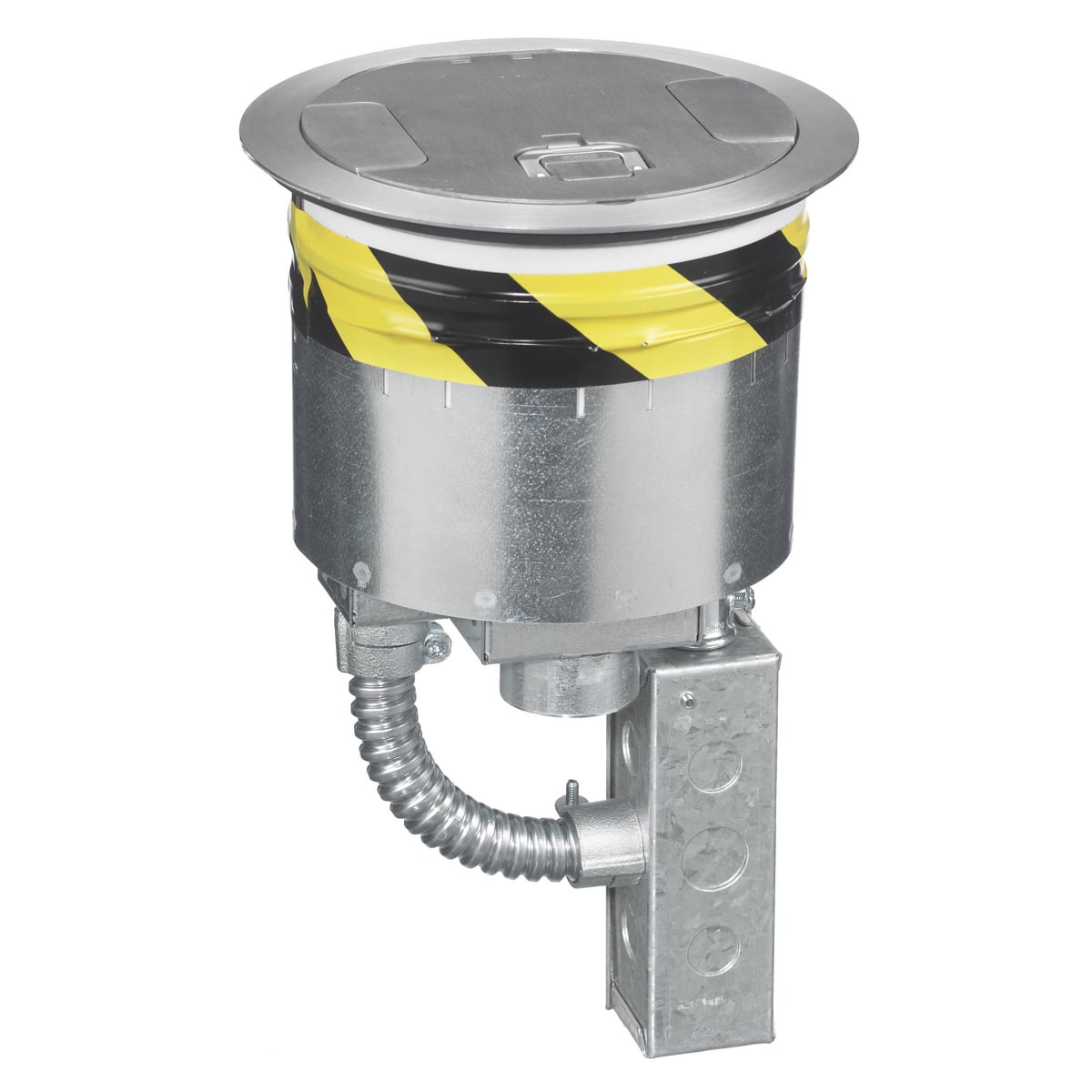 S1R8PTZZ3ALU Fire-Rated Flush Recessed Standard Poke-Through Complete Unit, 8 in Hole, 9.5 in Dia x 1.03 in THK Cover, 1000 lb Capacity, Assorted Materials