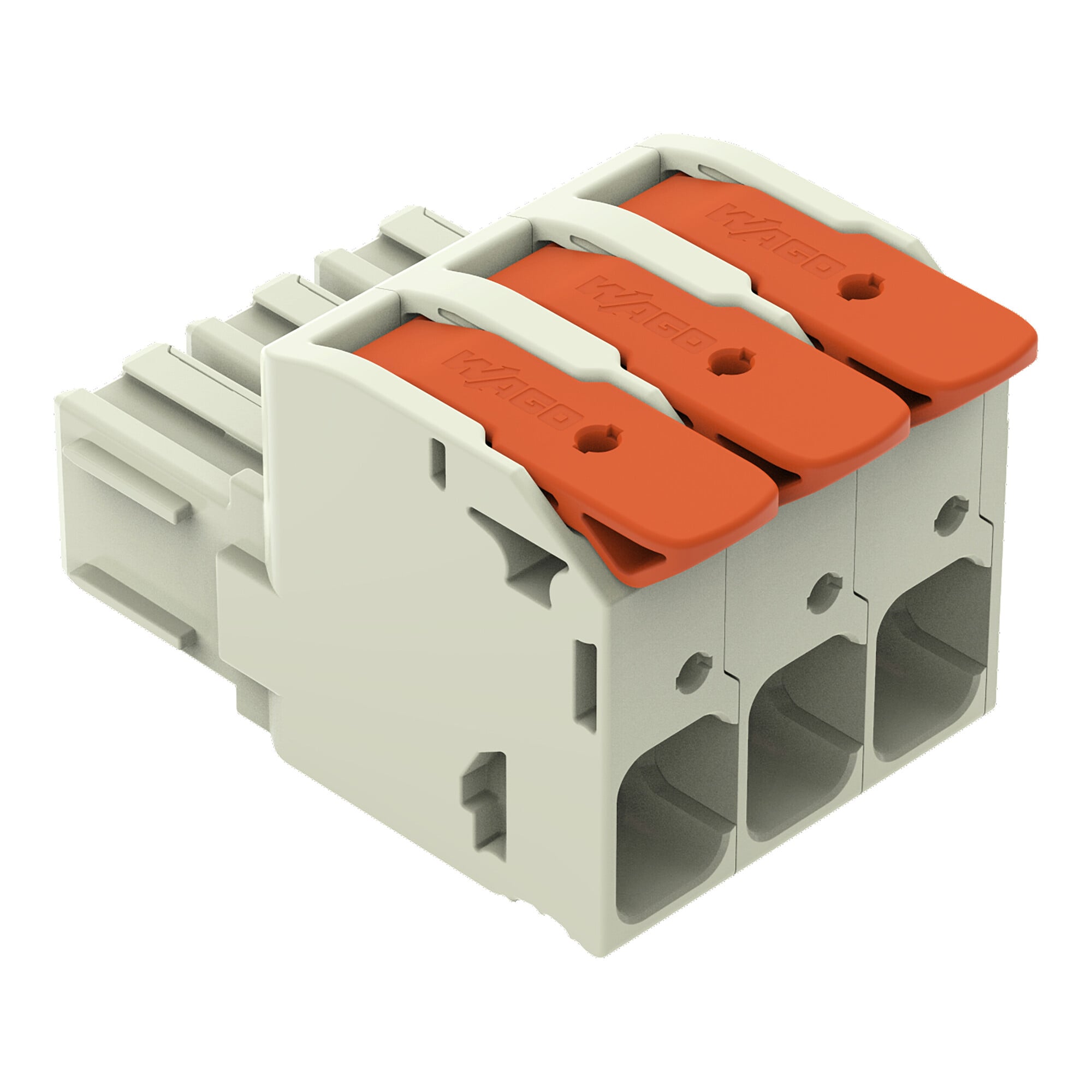 832-1103 Lever 1-Conductor Female Connector, 1 kV, 76 A, 18 to 4 AWG Wire, 3 Poles