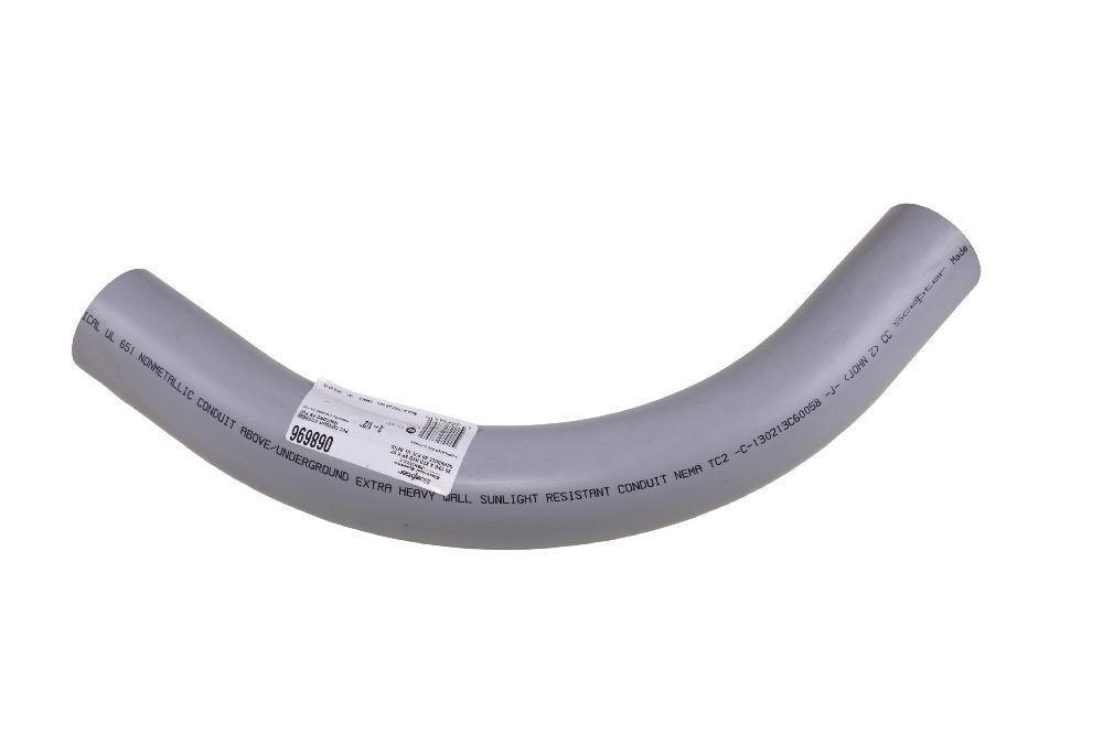 068696 Scepter Type 80 Standard Radius Conduit Elbow, 2-1/2 in Trade, 90 deg, PVC