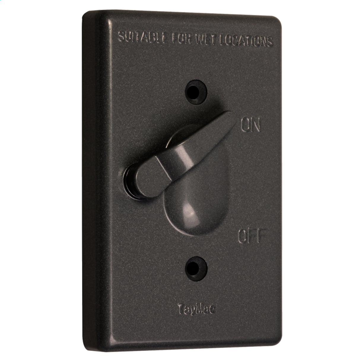 TC100Z Flat Weatherproof Outlet Box Cover, Toggle Switch, Die Cast Metal