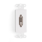 Decora Insert with DVI-I Feedthrough Connector, Single Gang Color: White
