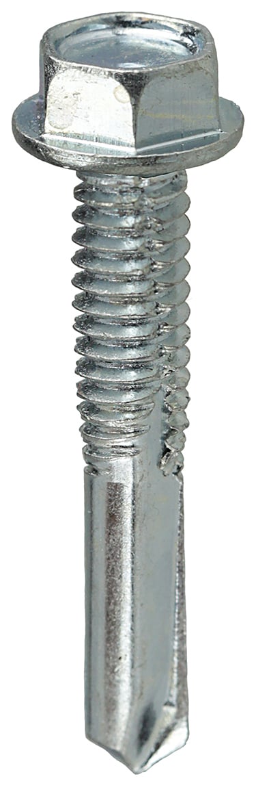 5TEKHW12114 Screw, #12, 1/2 in OAL, Washer Head, Hex Drive, Carbon Steel, Zinc-Coated