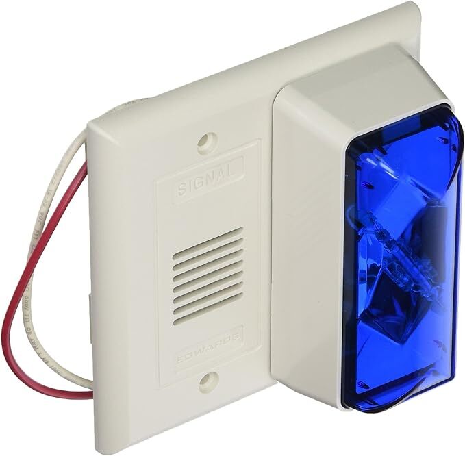 6536B-G5 CFA Horn/Strobe, 24 V AC/DC, Xenon Lamp, 92 dB at 1 m Sound, Surface Mount, Blue Lens