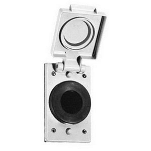 Device Box Cover, Single, 1 Outlets, 1 Gangs, 4-9/16 in Length, 2-13/16 in Width, 1-5/32 in Depth, Receptacle Cover, Vertical Mounting, Surface Mounting, Die Cast Copper Free Aluminum, Epoxy Powder Coated, Gray