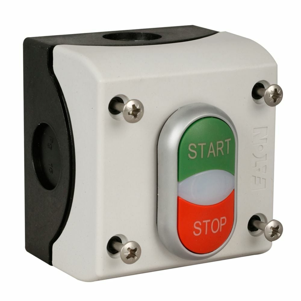 M22-C1-M11H Assembled Non-Illuminated Push Button Control Station With Gray Cover, 1NO Contact, 1 Operators, NEMA 4X/13 NEMA Rating