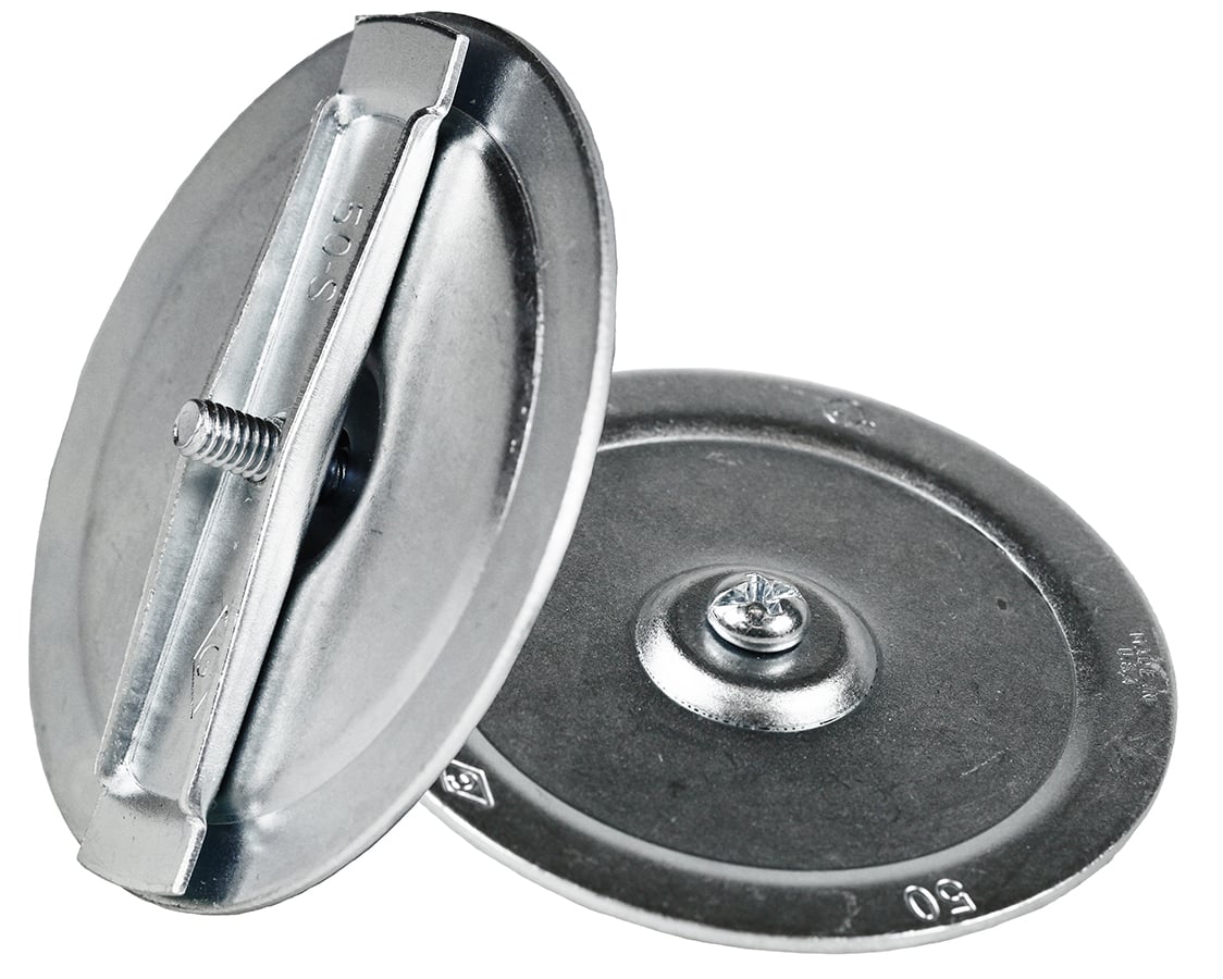 D10S 3-Piece Snap-In Knockout Seal, 1/2 in Hole, Steel, Zinc Plated