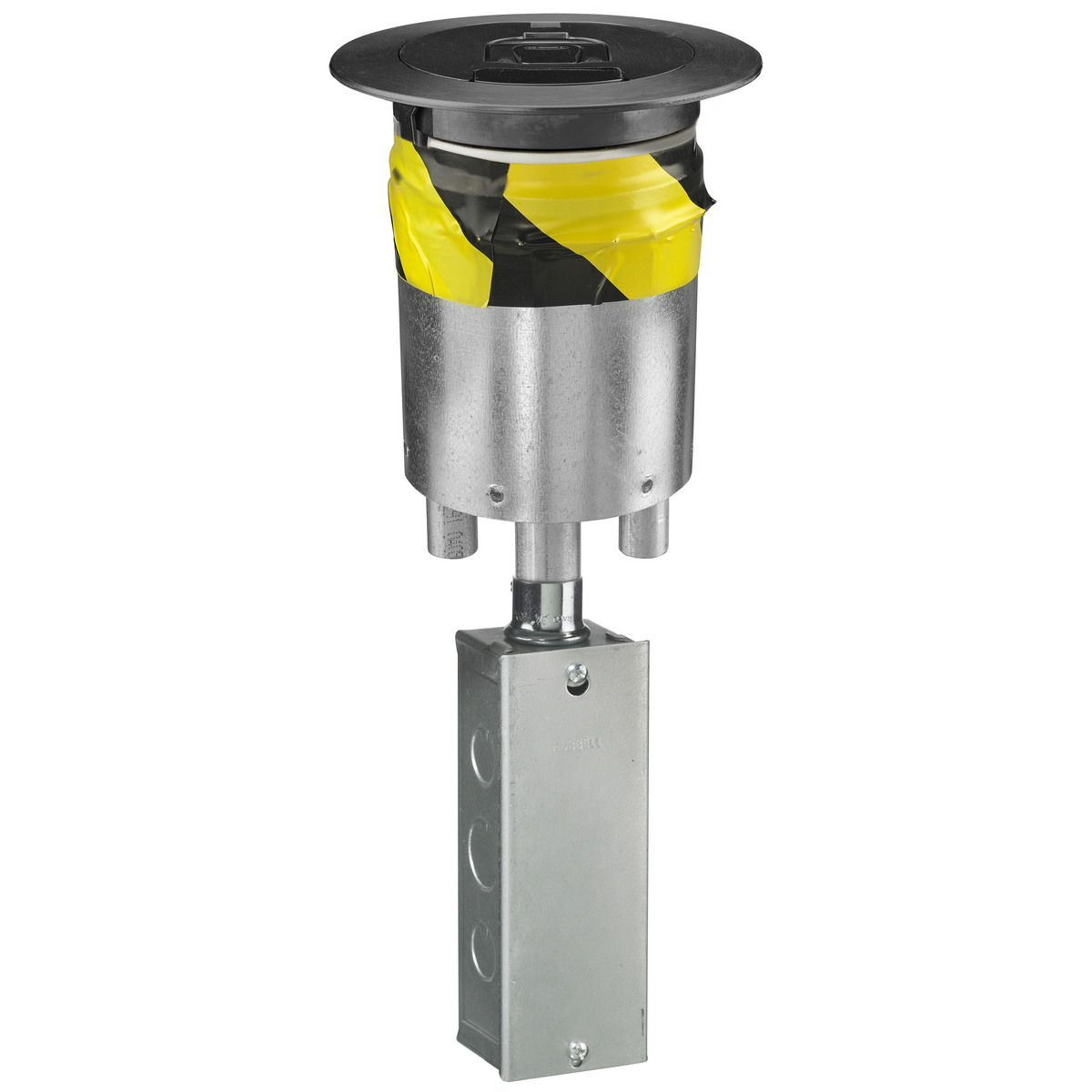 S1R4PTBLK 1-Piece Recessed Standard Sized Poke-Through Assembled Unit, 4 in Hole, 23.5 cu-in Capacity, Assorted Materials