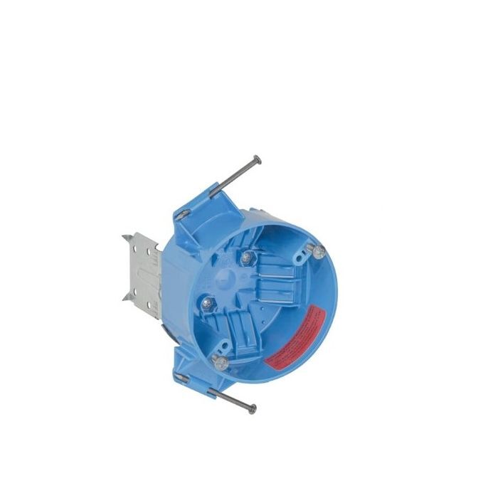 B520P-CFB Round Ceiling Fan Box with L-Bracket and Ground Screw, 4 inch, 20 cubic inch, Blue