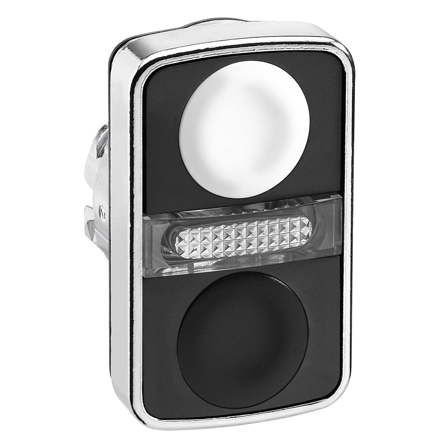 ZB4BW7A1720 Harmony ZB4 Series Unmarked Head, 30 mm W x 30 mm D x 50 mm H, Rectangle Shape, Metal, Black/White