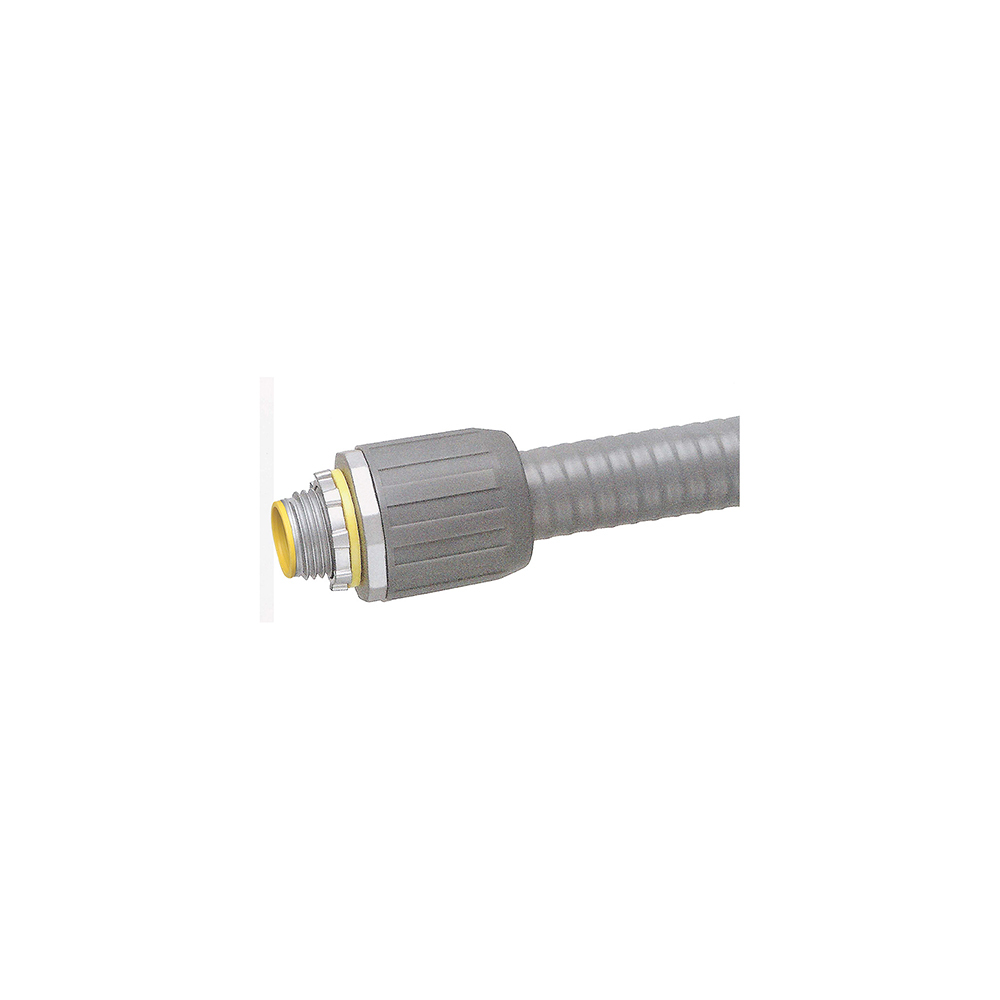 LT10A Snap2IT Push-On Straight Liquid Tight Connector with Insulated Throat, 1 in Trade, Zinc