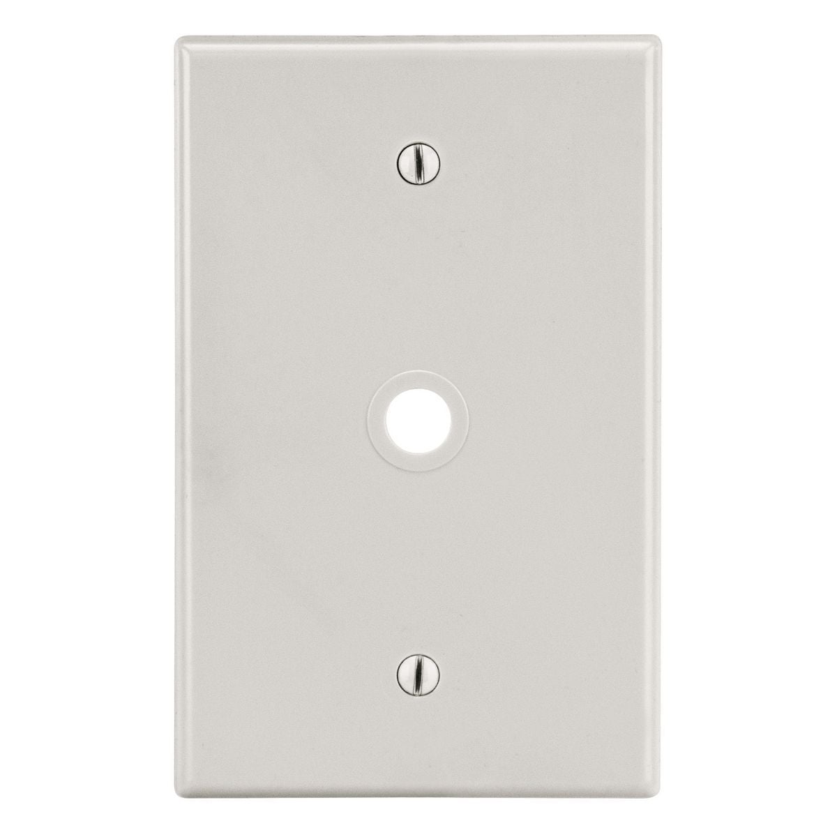 PJ11LA Mid-Size Non-Metallic Vertical Telephone Wallplate, 1 Gang, 4.63 in L x 3.15 in W, Polycarbonate Thermoplastic, Box Mount