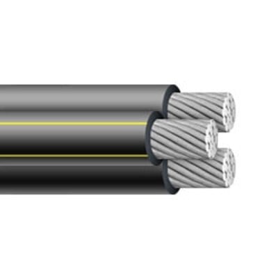 Triplex Underground Residential Distribution (URD) Wire, Aluminum Conductor, 2-2-4, 1350-H19 Series, Stephens, 1000 Foot Reel