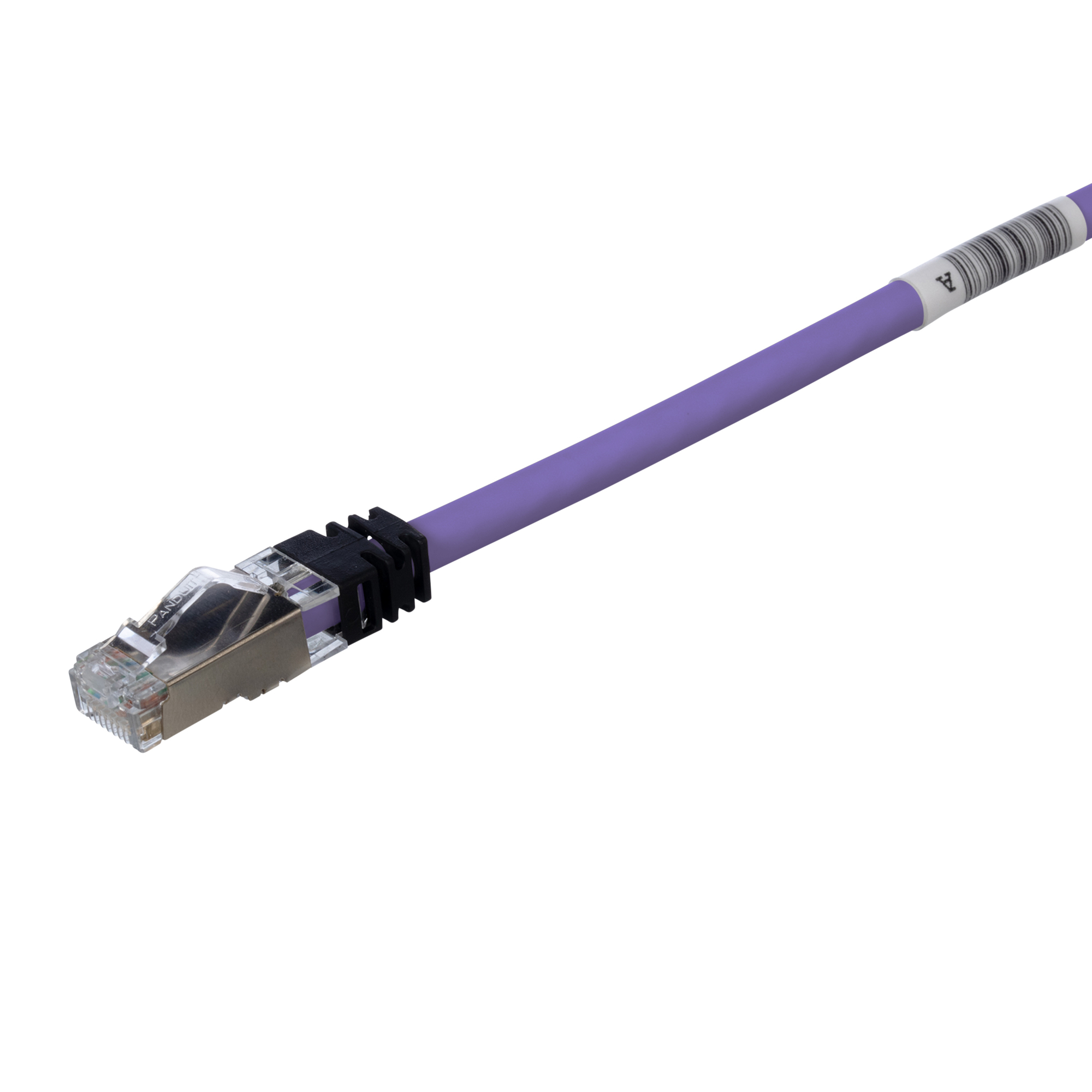 STP6X10VL 10Gig PanNet TX6A Class EA Patch Cord, Cat 6A, 26 AWG S/FTP Copper Shielded Stranded Conductor, RJ45 Modular Plug x Modular Plug Boot Connector, 10 ft L Cord, Violet