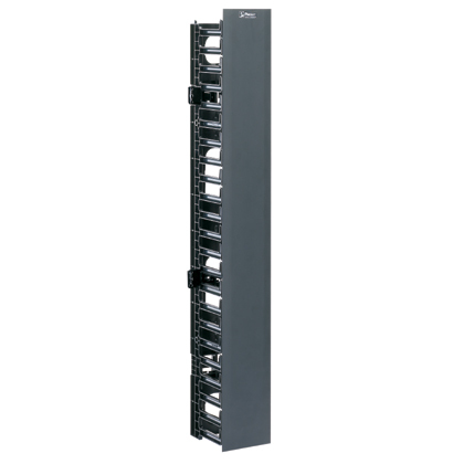 WMPVF22E NetRunner 1-Sided Vertical Cable Manager, 41-1/2 in H x 4.9 in W x 6-1/2 in D, ABS, Black