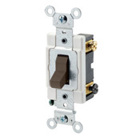 15 Amp, 120/277 Volt, Toggle Double-Pole AC Quiet Switch, Commercial Spec Grade, Grounding, Back & Side Wired, - Brown