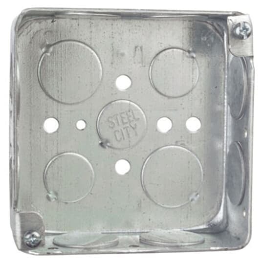 52151-3/4 Steel City Drawn Style Outlet Box, Steel, 21 cu-in Capacity, (1) Outlets, (13) Knockouts, 4 in H x 4 in W x 1-1/2 in D