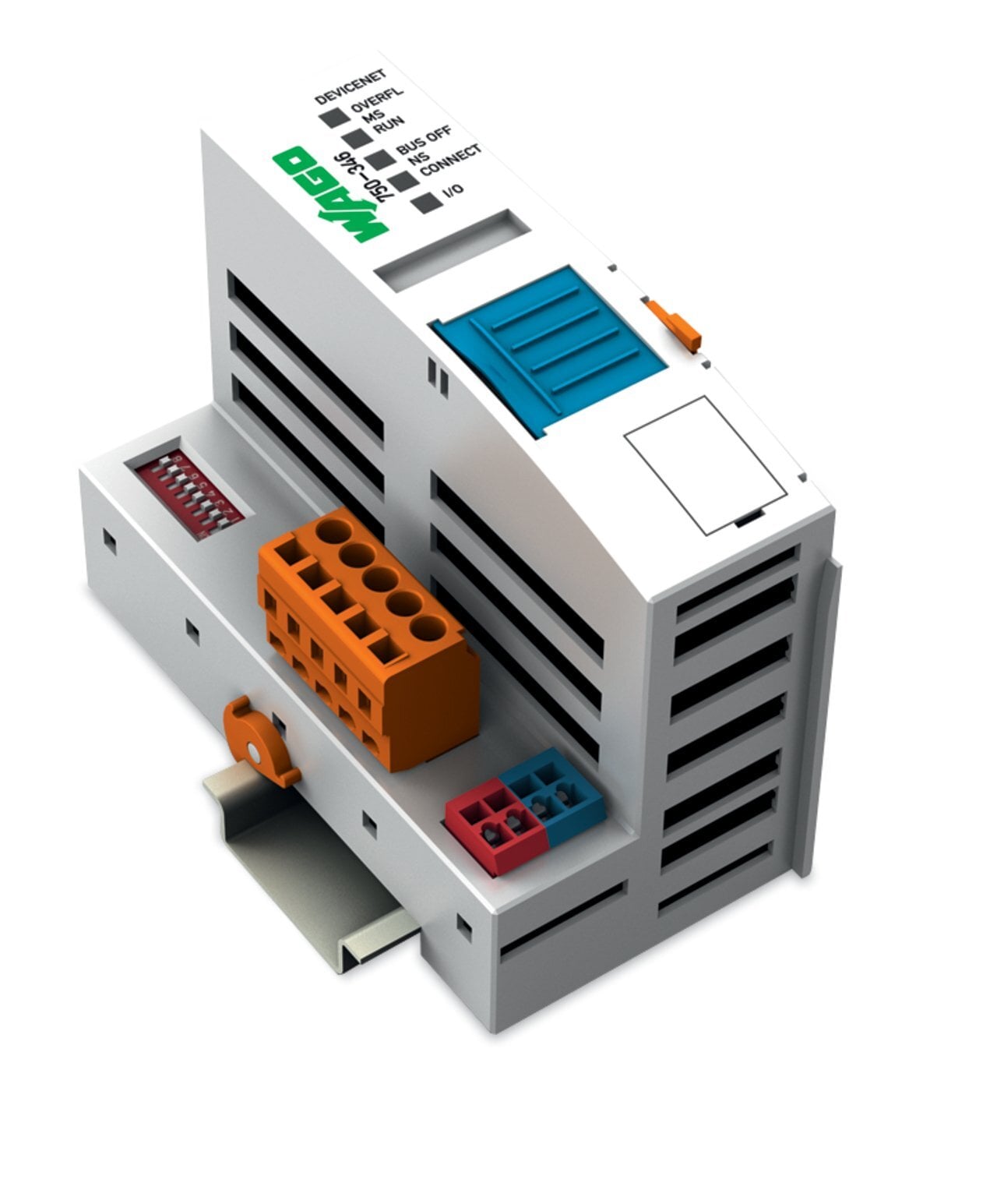 750-346 Fieldbus Coupler, 3.811 in H x 1.949 in W x 2.831 in D, Polycarbonate/Polyamide 6.6, Light Gray