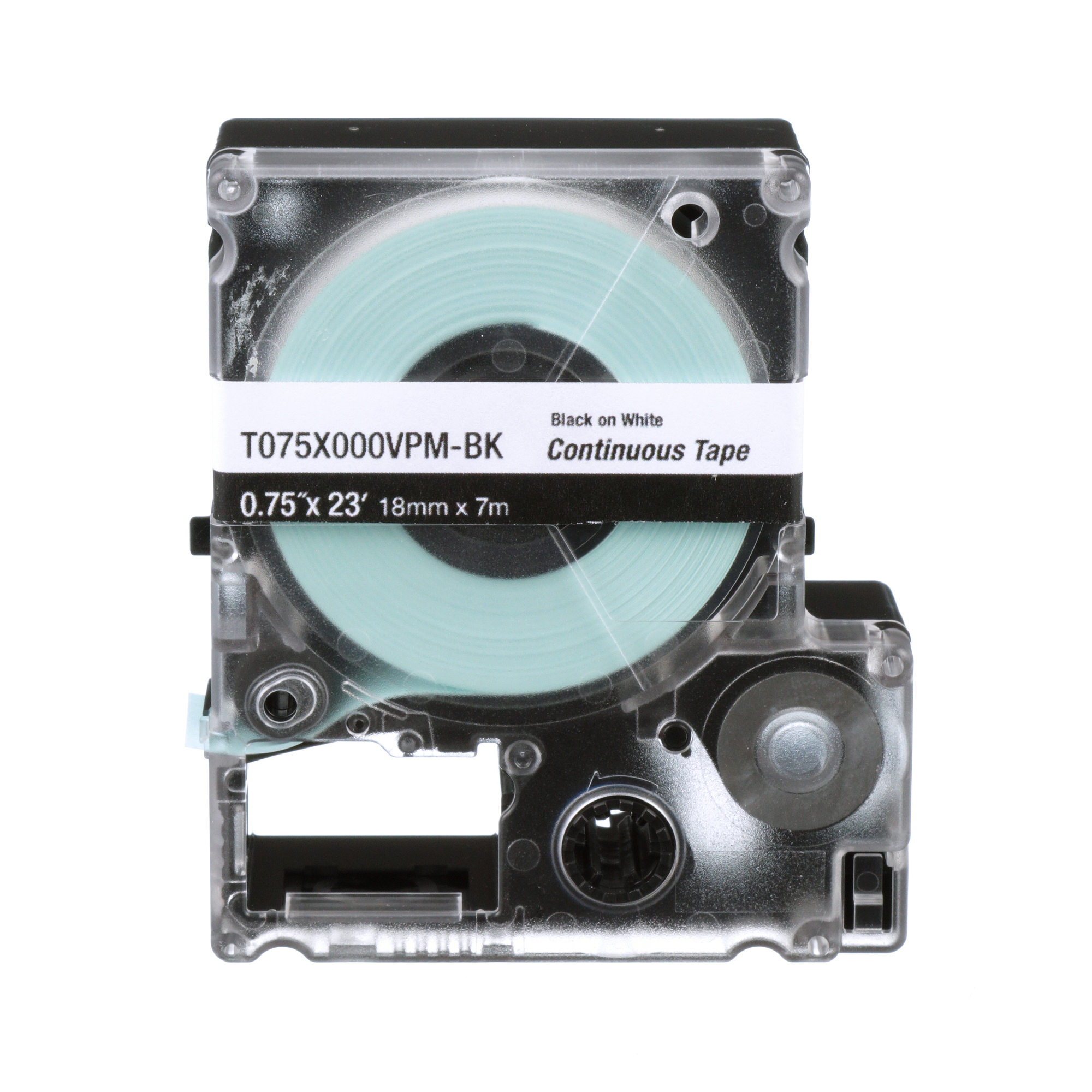 PXE T075X000VPM-BK MP Printer Cont. Tape, Safety & ID, Vinyl, Blk/White, .75" W