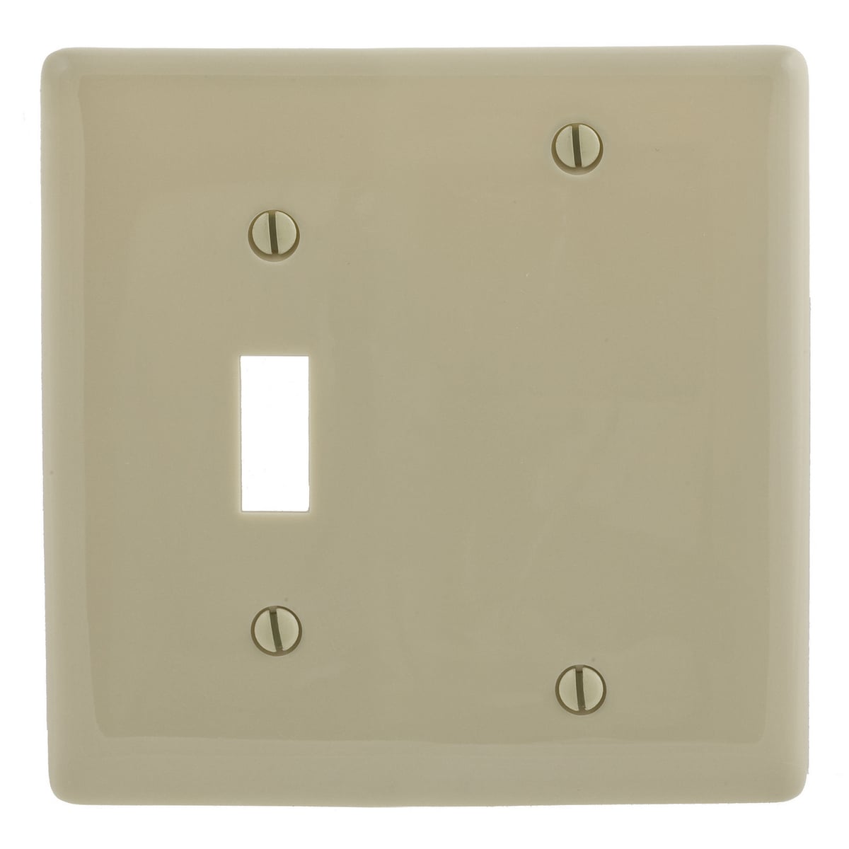 NP113I Standard Combination Wall Plate, 2 Gangs, 4.68 in W x 4.63 in H, Nylon, Ivory