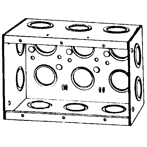 M3-250 M3 Series Non-Gangable Masonry Box, Steel, 46.5 cu-in, 3 Gangs, 16 Outlets, 16 Knockouts