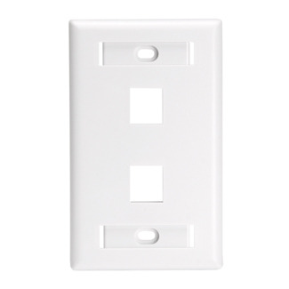 42080-2WL QuickPort Special Wallplate With ID Window, Extended Port Spacing, 1 Gang, 2-3/4 in W, ABS, Surface Mount