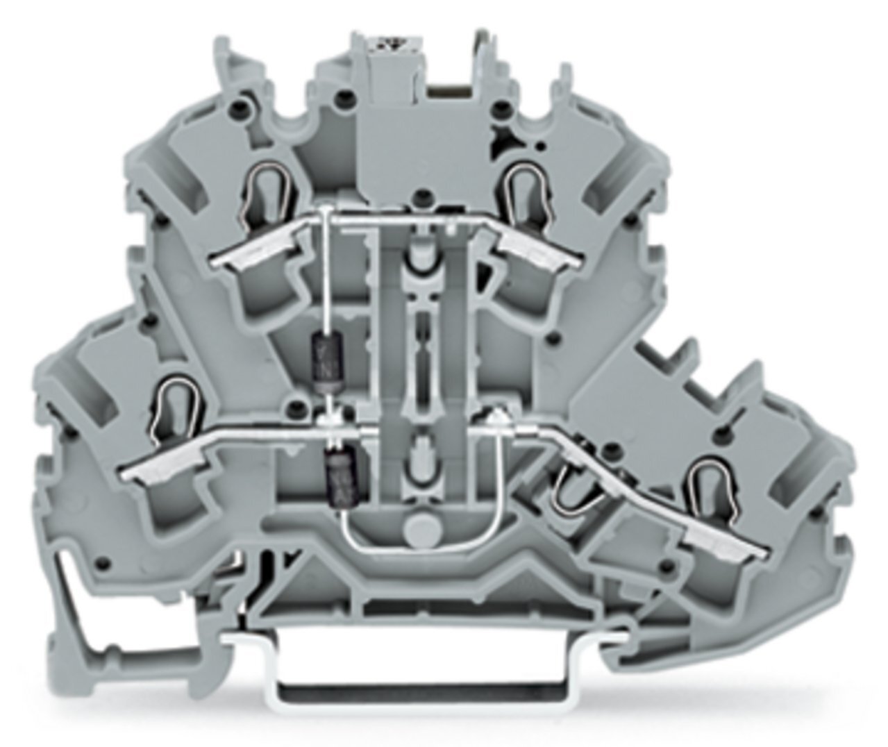 2002-2214/1000-491 Operating Tool Component Terminal Block, 250 V, 0.5 A, 22 to 12 AWG Wire, 4 Poles, DIN Rail Mount