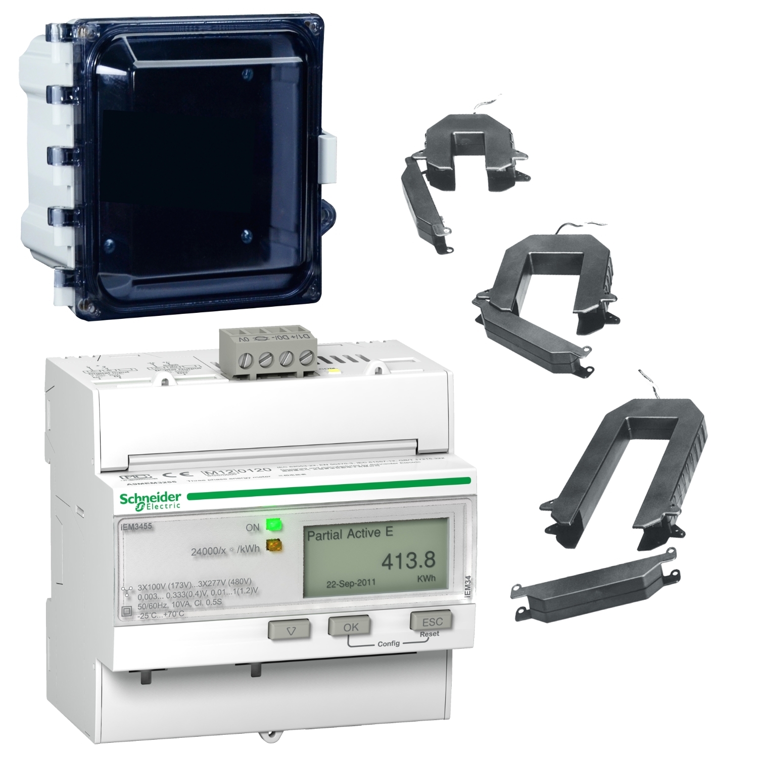 EMKA934553L004034X Electronic Energy Meter Kit, 400 A, LCD Display