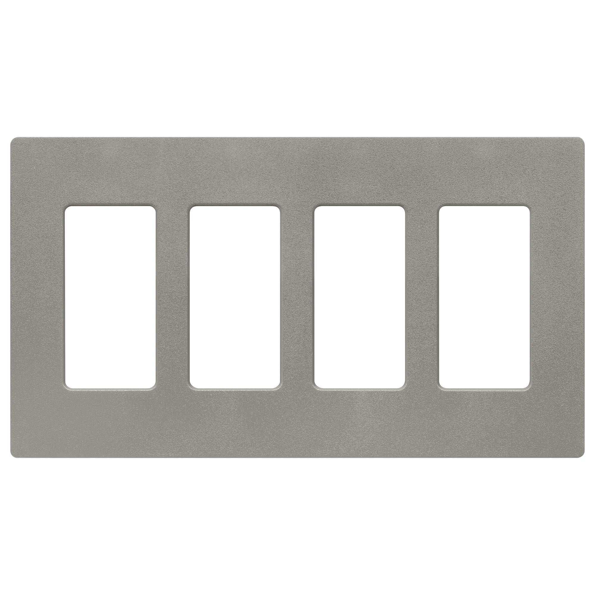 SC-4-CS Claro Wall Plate for Decorator-Style Dimmers, Switches, and Outlets, 4 Gang, Satin, Cobblestone