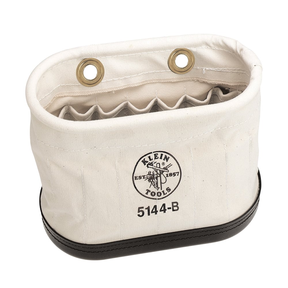 5144B Aerial Basket Oval Bucket, 10 in H x 7 in W x 4 in D, 15 Pockets, #6 Canvas