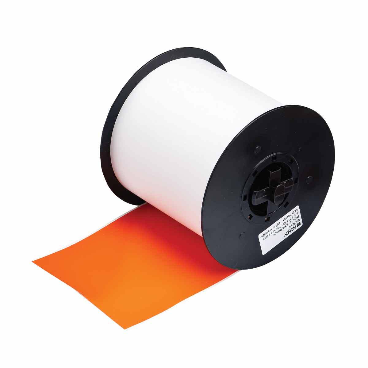 120866 MiniMark Printer Label, 110 ft L x 4 in W, Orange, B-7569 Vinyl