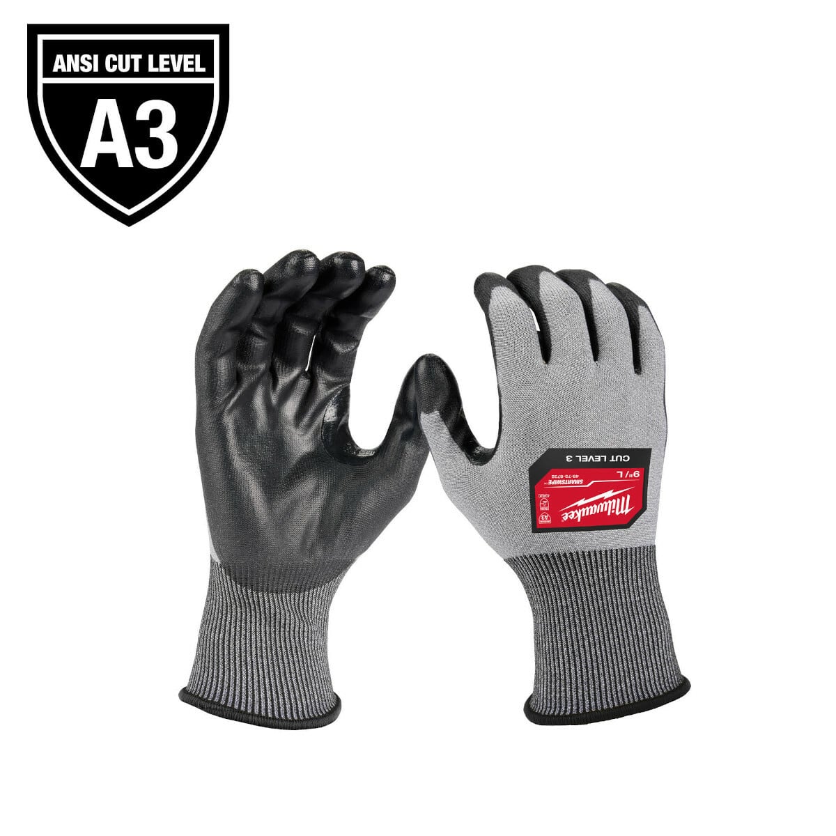 48-73-8733 48-73 General purpose Gloves, XL, Polyurethane Palm, Gray, Resists: Cut Resistan
