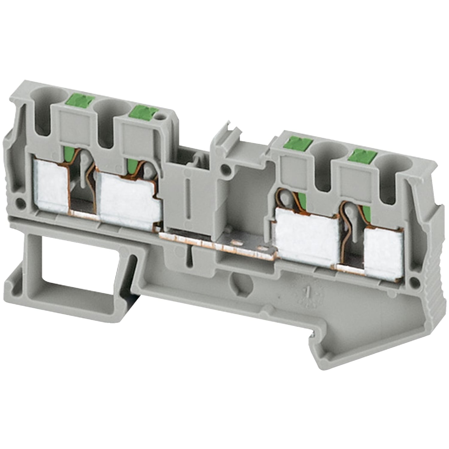NSYTRP44 1-Level 4-Point Terminal Block, 600 V AC, 30 A, 24 to 10 AWG Wire, 1 Poles, Clip-Fit Mount