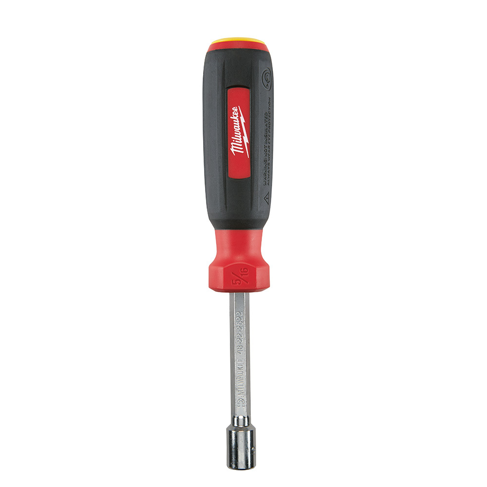 48-22-2522 HollowCore Magnetic Nut Driver, 5/16 in, Hex Shank, Black/Red, Polished Chrome
