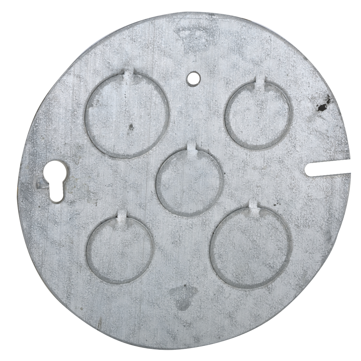 890 Flat Concrete Ring Cover, 4-1/2 in Dia, 4-1/2 in L x 4-1/2 in W x 0.3 in D, Steel