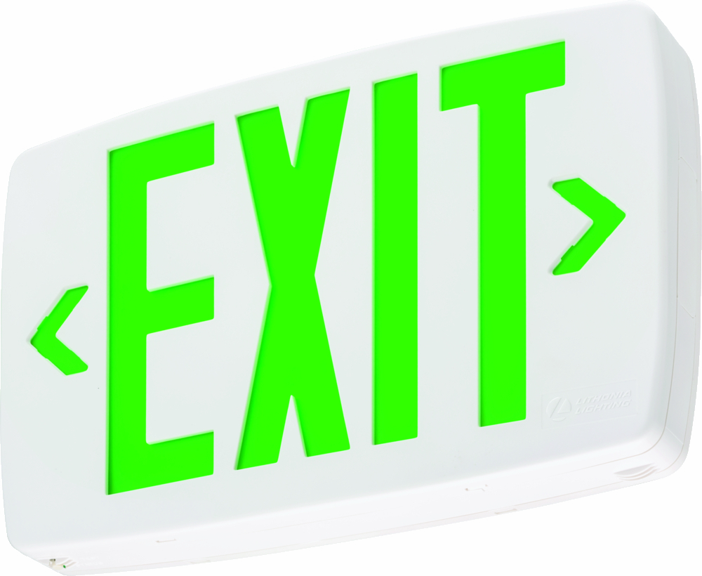 LQM S W 3 G 120/277 EL N M6 Dual Voltage Single Face Stencil Face Emergency Exit Sign, LED Lamp, 0.66/0.7 W Fixture, 120/277 V AC, EXIT Legend