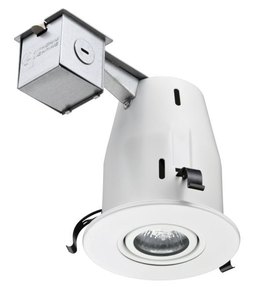 LK4G2MW LED M4 LK4 Gimbal Recessed Kit, LED Lamp, 8.2 W Fixture, 4-1/8 in Ceiling Opening, 120 VAC, Steel Housing