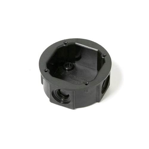 15047 Round Standard Junction Box, For Use With All Non-Metallic Wiring Systems, 3/4 in Knock Outs, 302 deg F Rated Temperature, Phenolic Plastic